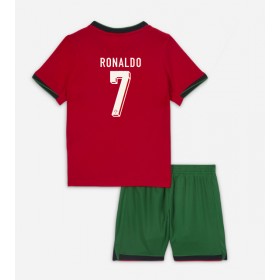 Fotbalové Dres Portugalsko Cristiano Ronaldo #7 Dětské Domácí ME 2024 Krátký Rukáv (+ trenýrky)